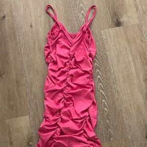 Pink Ruched girls, body con dress size 00